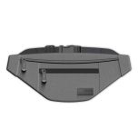 Smell Proof Belt Bag, Gray, with 900D Nylon Fabric and Carbon Filter Lining